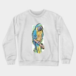 Watercolor Sketch Style Colorful Bird Crewneck Sweatshirt